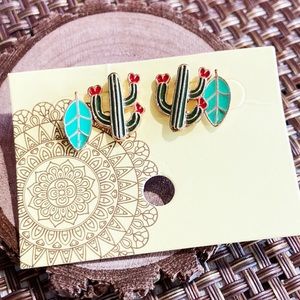 Cactus bohemian earrings set new